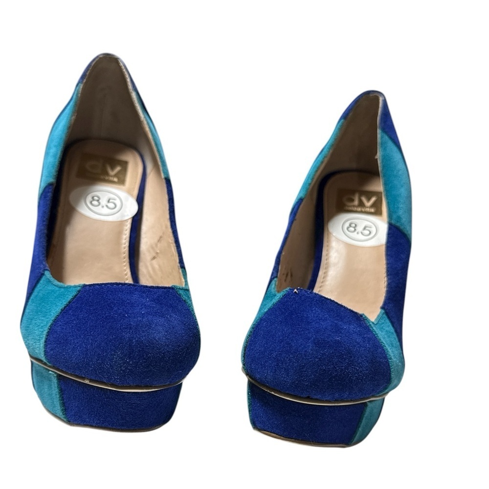 DV Dolce Vita Blue Turquoise Colorblock Platform Pumps Size 8.5 - Picture 8 of 11